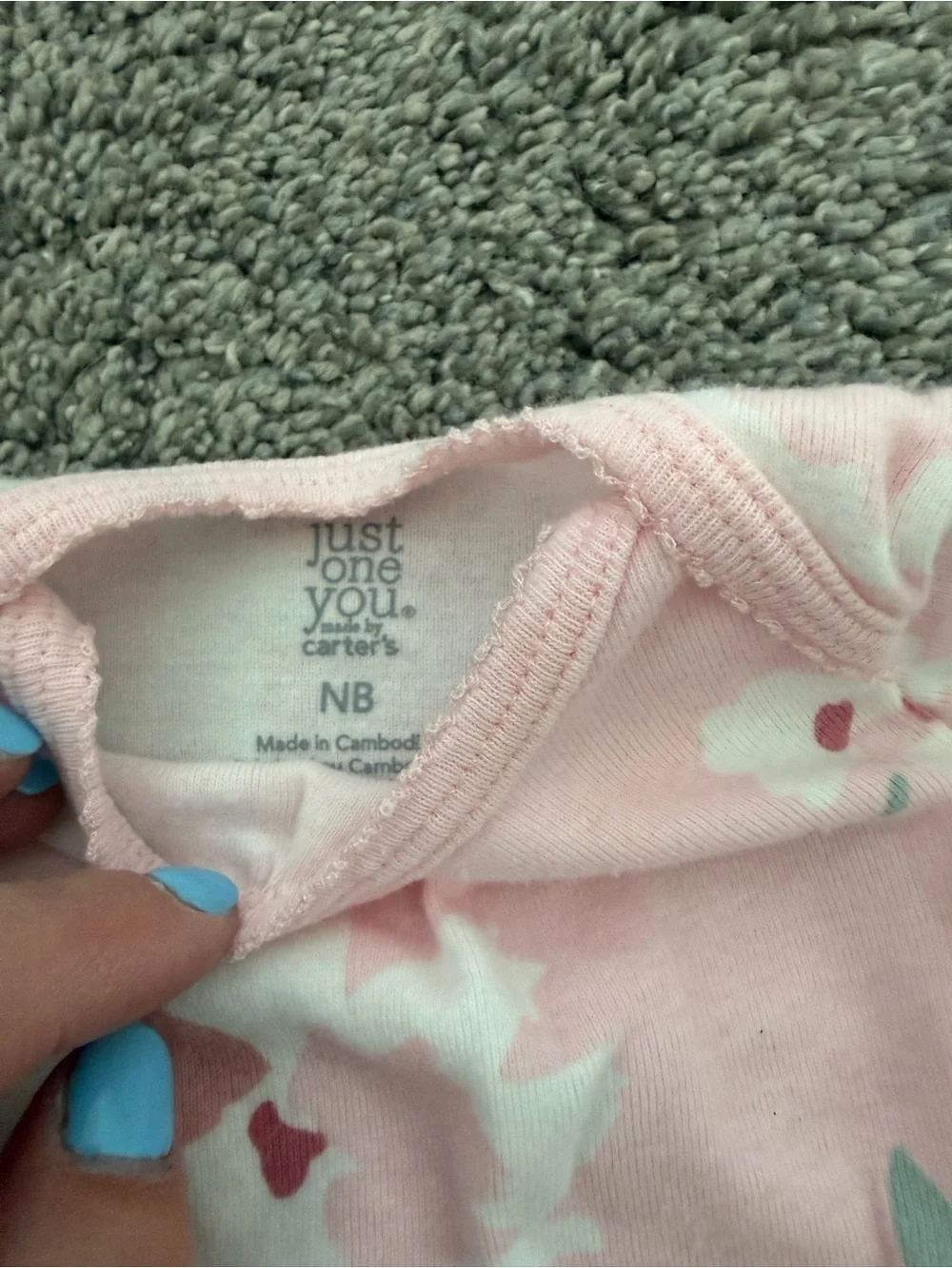 Carter's Pink Floral Long-Sleeve Baby Bodysuit